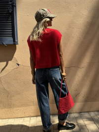 Red C leopard cap