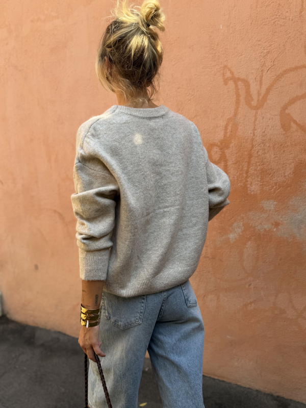 Pull H beige chiné