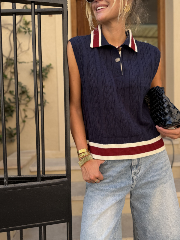 AARON navy polo