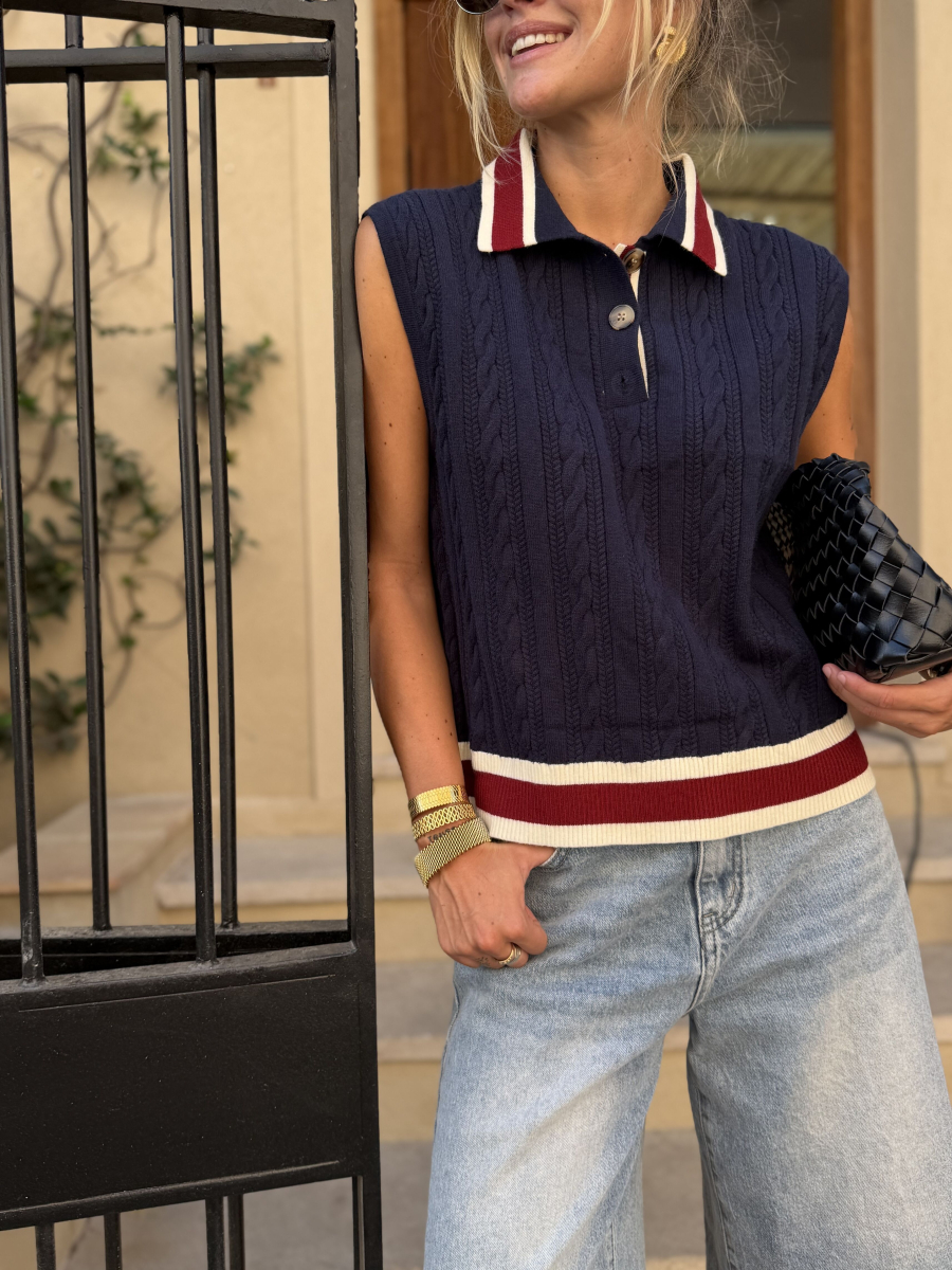 AARON navy polo