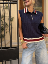 AARON navy polo