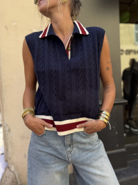 AARON navy polo