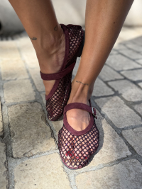 Ballerines ROMY bordeaux à strass