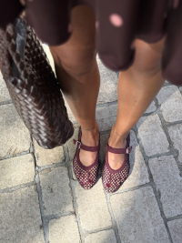 Ballerines ROMY bordeaux à strass