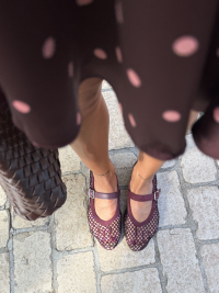 Ballerines ROMY bordeaux à strass