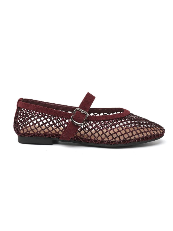 Ballerines ROMY bordeaux à strass