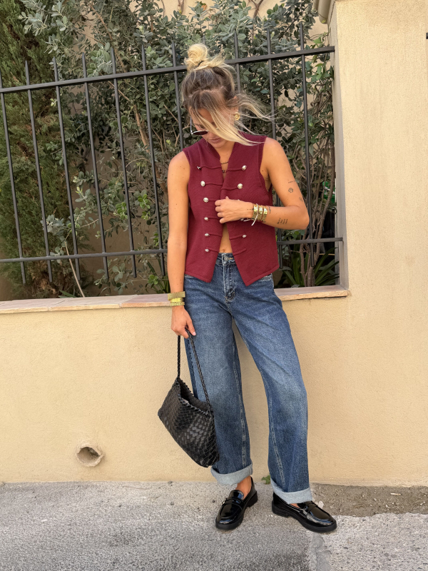 NORA burgundy vest
