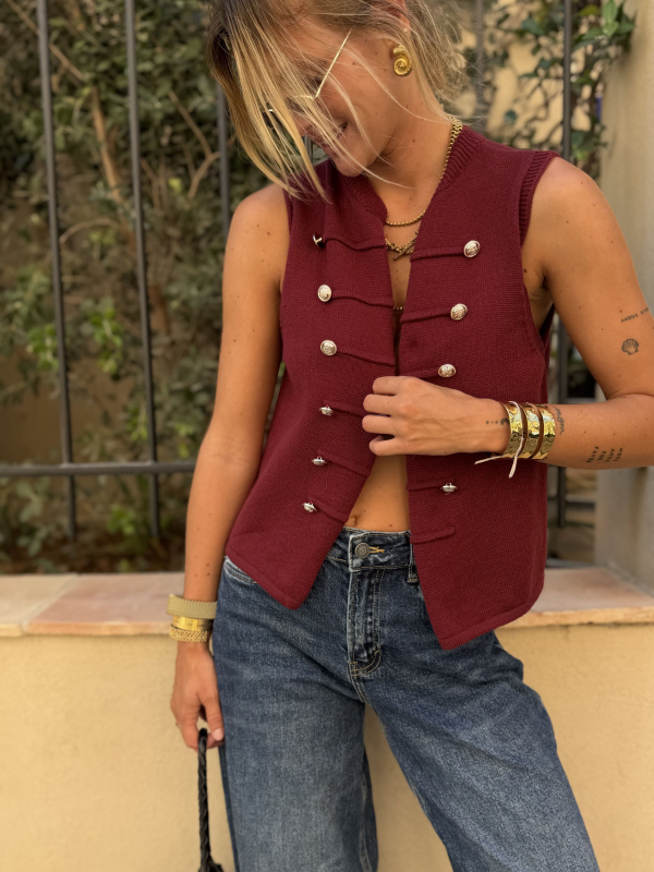 NORA burgundy vest
