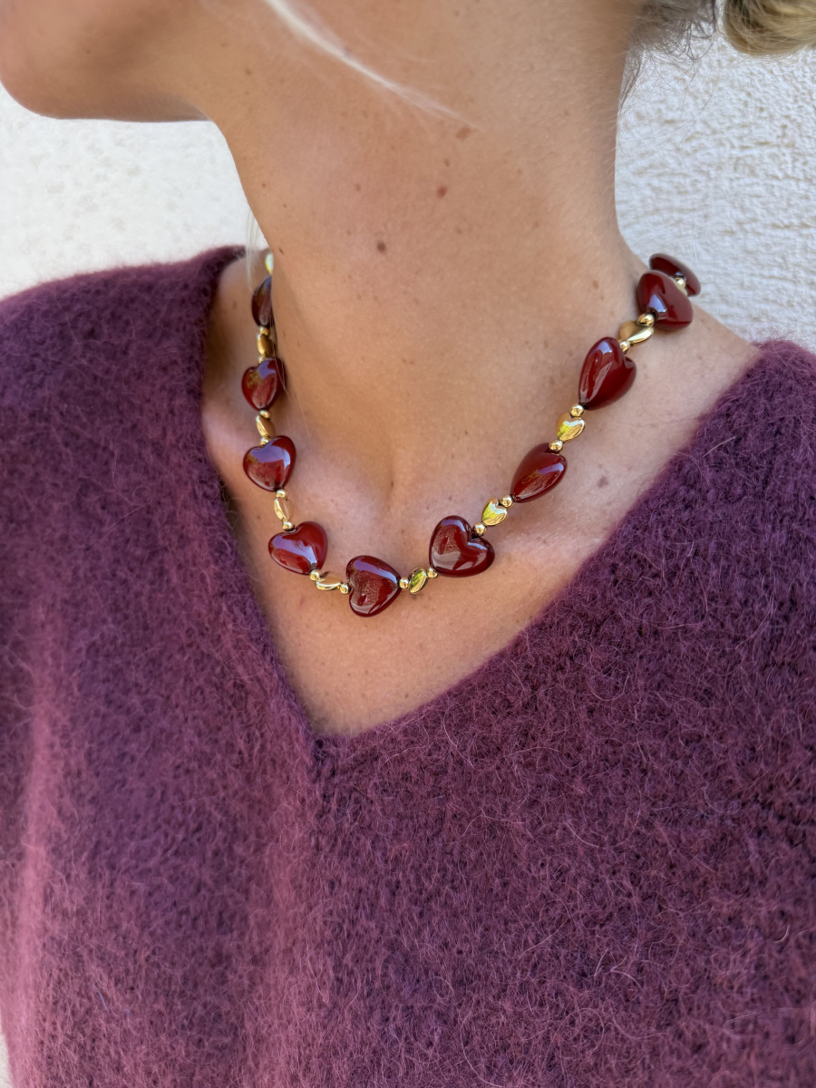 Collier AMOUR bordeaux