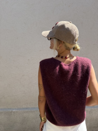 Pull AUDREY sans manches bordeaux
