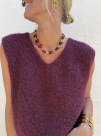 Pull AUDREY sans manches bordeaux
