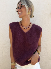 Pull AUDREY sans manches bordeaux