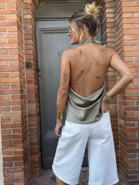 Top TESS col bénitier kaki