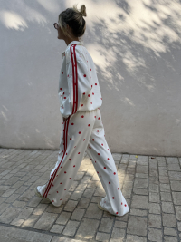 Ensemble OLIVER blanc à pois rouges