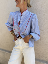 Chemise CÉLINE col cravate - Précommande