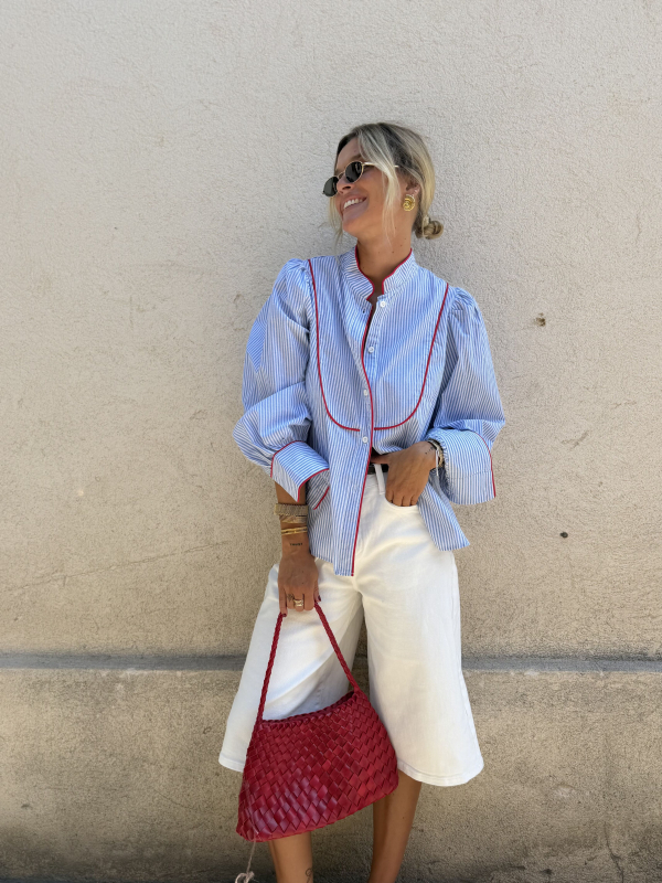 Chemise CÉLINE col cravate - Précommande