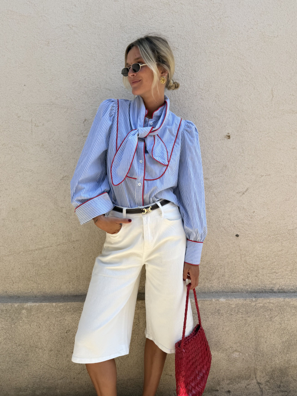 Chemise CÉLINE col cravate - Précommande