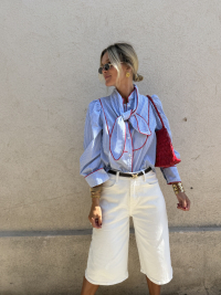Chemise CÉLINE col cravate - Précommande