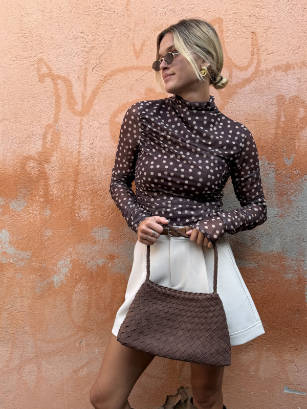 ELIOTT chocolate polka tot top - Pre-order