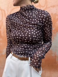 ELIOTT chocolate polka tot top - Pre-order