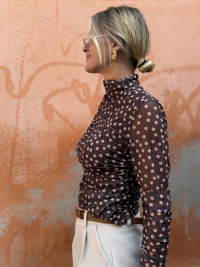 ELIOTT chocolate polka tot top - Pre-order
