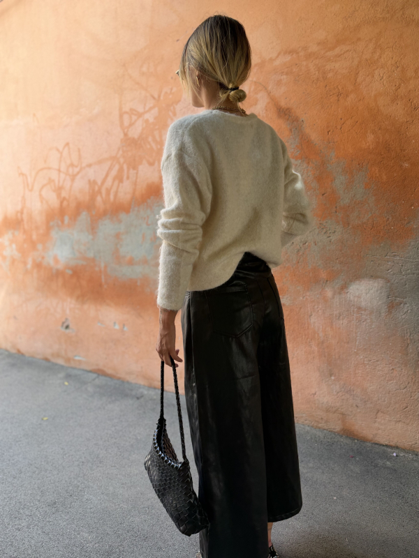 Pantalon 7/8ème ELON noir simili cuir