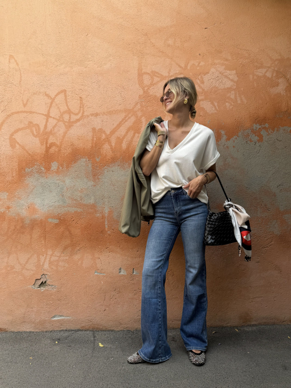 Jean flare bleu foncé