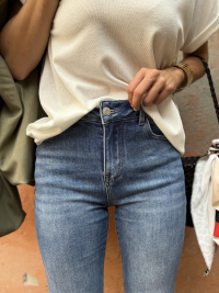 Dark blue flare jeans