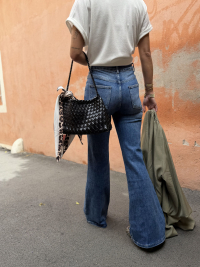 Dark blue flare jeans