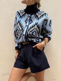 Short marine ceinture camel