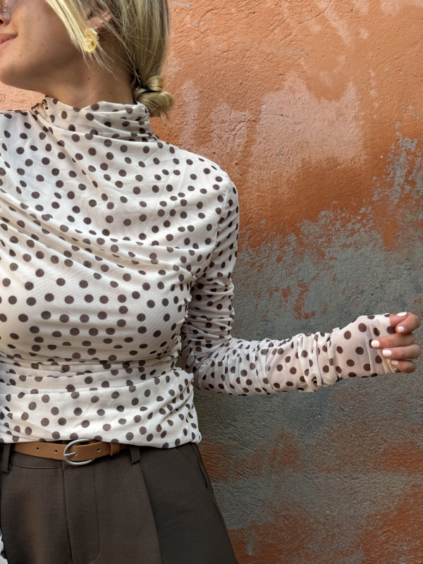 ELIOTT écru polka dot top - Pre-order