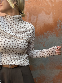 Top ELIOTT écru à pois - Précommande