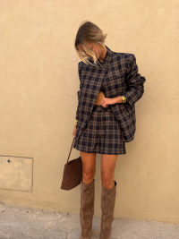 Checkered shorts GABRIEL navy & beige