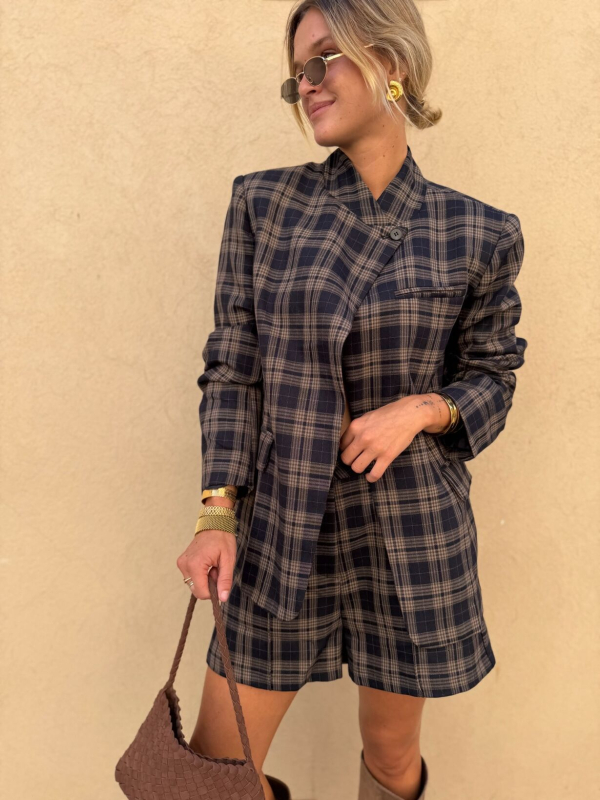 Checkered blazer GABRIEL navy & beige - pre-order
