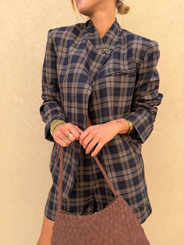 Checkered blazer GABRIEL navy & beige - pre-order