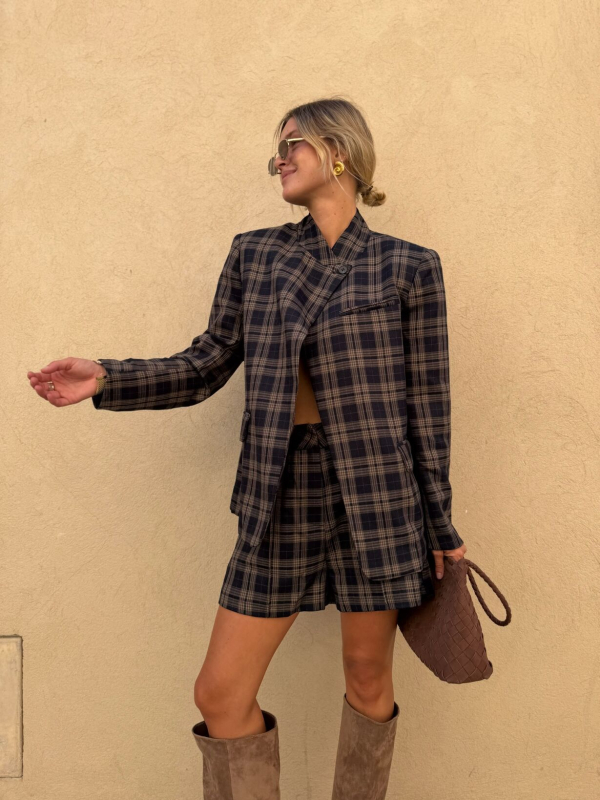 Checkered blazer GABRIEL navy & beige - pre-order