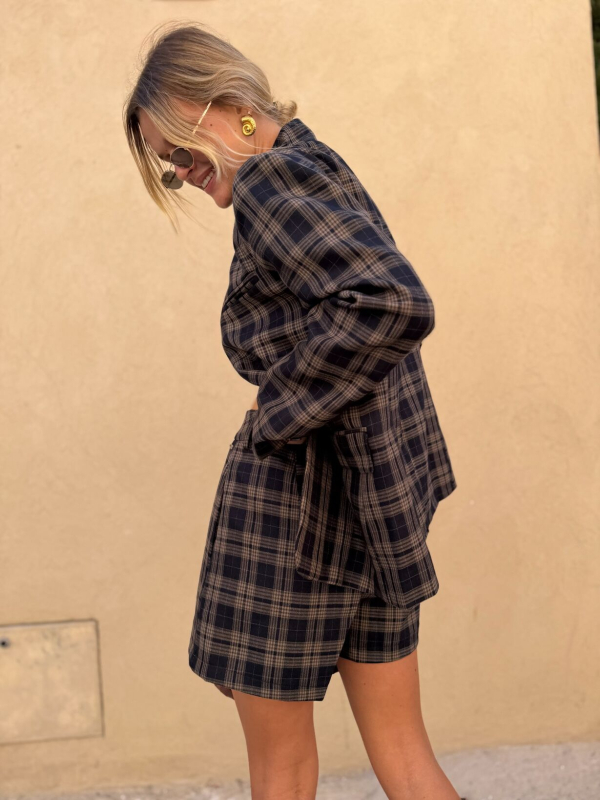 Checkered blazer GABRIEL navy & beige - pre-order
