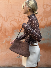 Sac LEONE simili daim chocolat