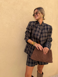 LEONE chocolate faux suede bag