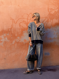 MARINIERE striped navy/white vest