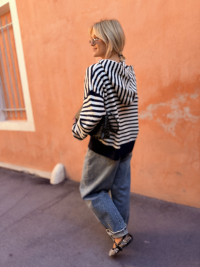 Gilet MARINIERE à rayures marine/blanc