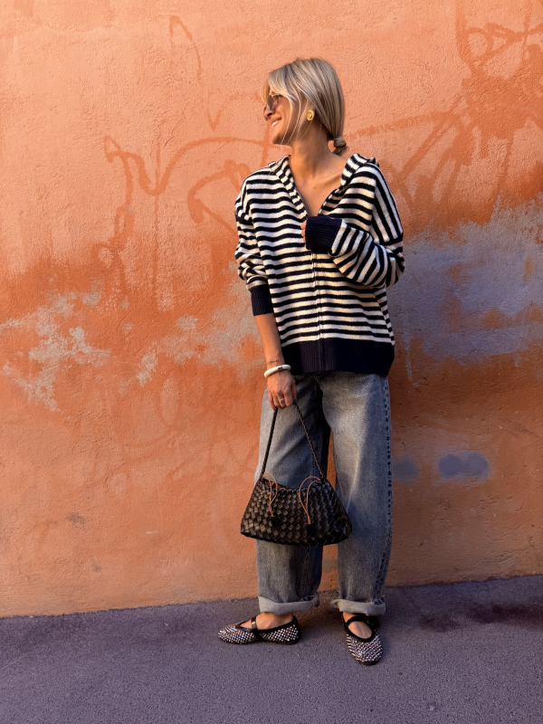 MARINIERE striped navy/white vest