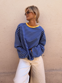 BIARRITZ blue shirt yellow collar - Pre-order