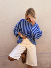 BIARRITZ blue shirt yellow collar - Pre-order