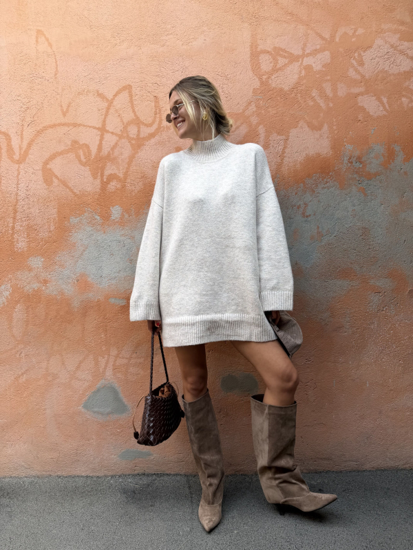 Robe pull JENNY beige chiné