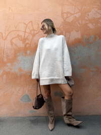 Robe pull JENNY beige chiné