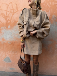 CHARLIZE taupe skirt