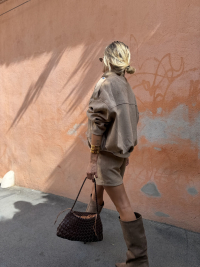 Jupe short CHARLIZE taupe