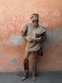 CHARLIZE taupe skirt