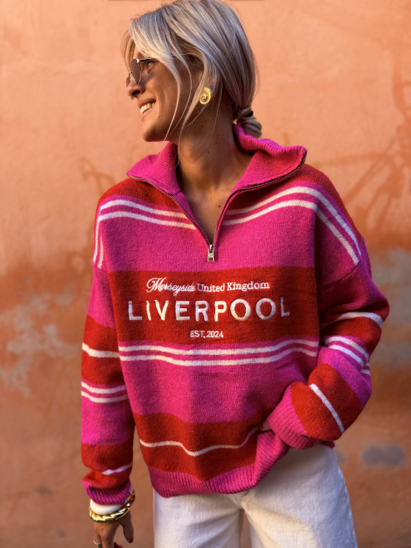 LIVERPOOL pink/red striped sweater